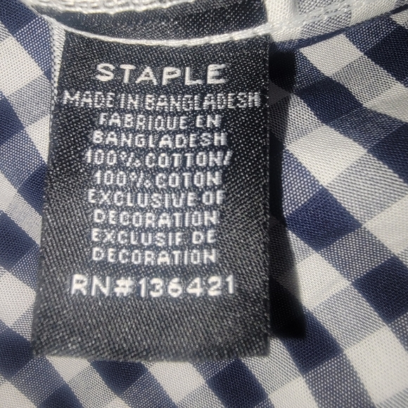 Staple Black and White Casual Button Down Shirt - Picture 4 of 9